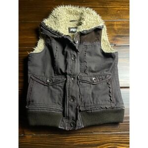 Maurices Jacket, Women's Size Medium, Brown, Vest, Faux Fur